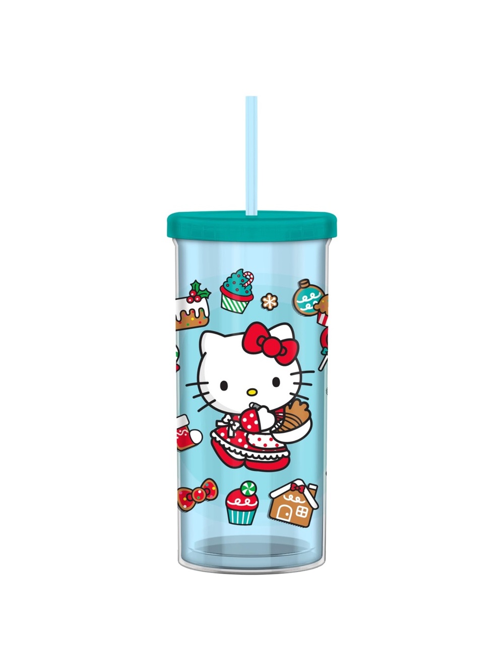 NWT Silver Buffalo Sanrio Hello Kitty Holiday Baking Plastic Tall Cold Cup 20oz